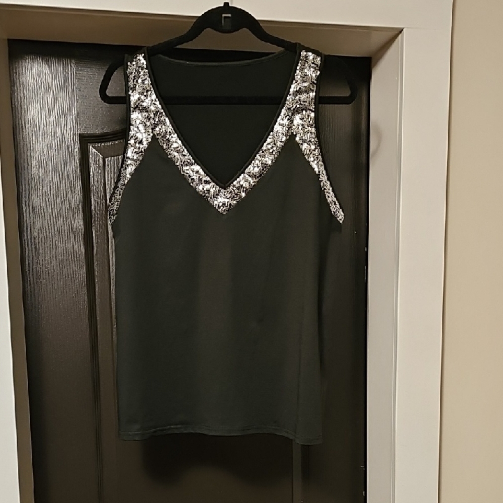 Elegant Black and Silver Women's Top